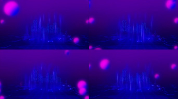 HD 10秒科技感蓝紫动态循环背景动画