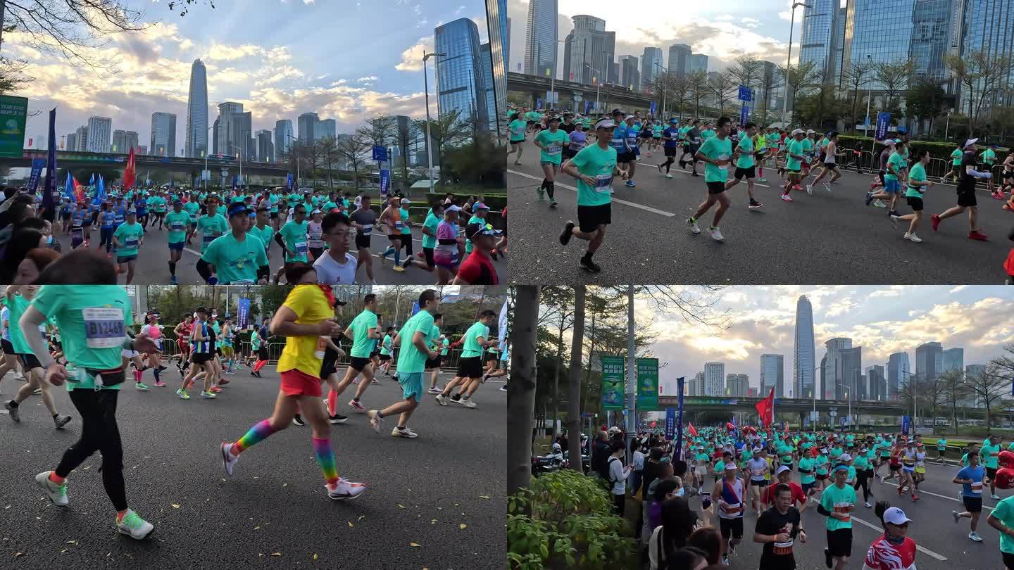 深圳马拉松万人跑步比赛运动健身青春活力