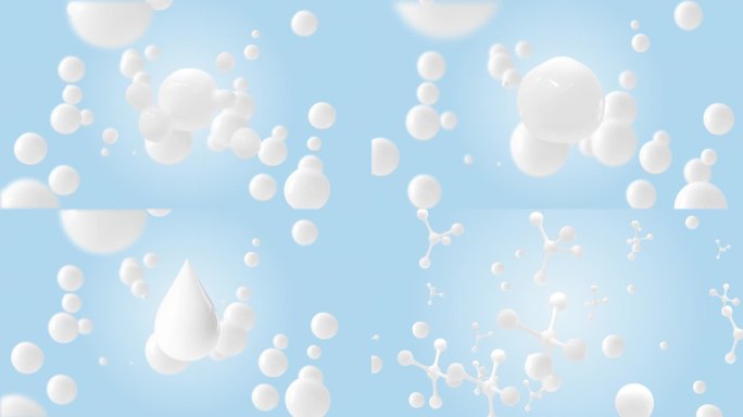 牛奶汇聚水滴营养分子视频素材