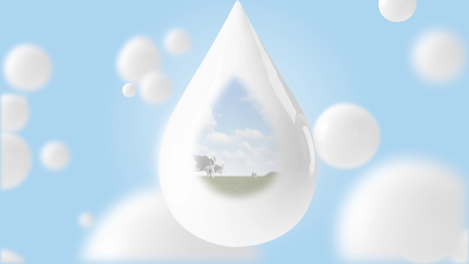 牛奶水滴进入牧场视频素材