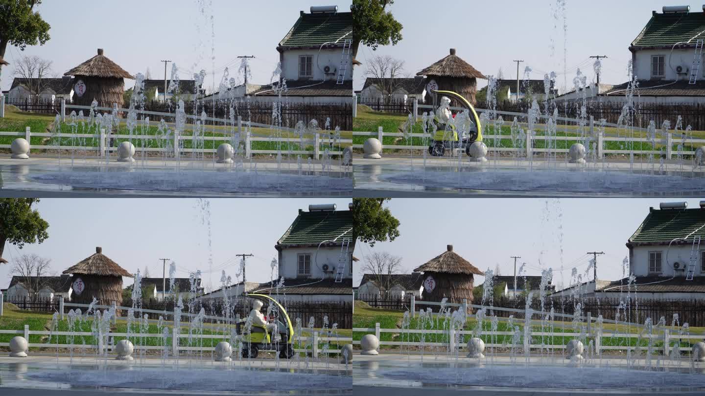 4K民宿 农田 喷泉