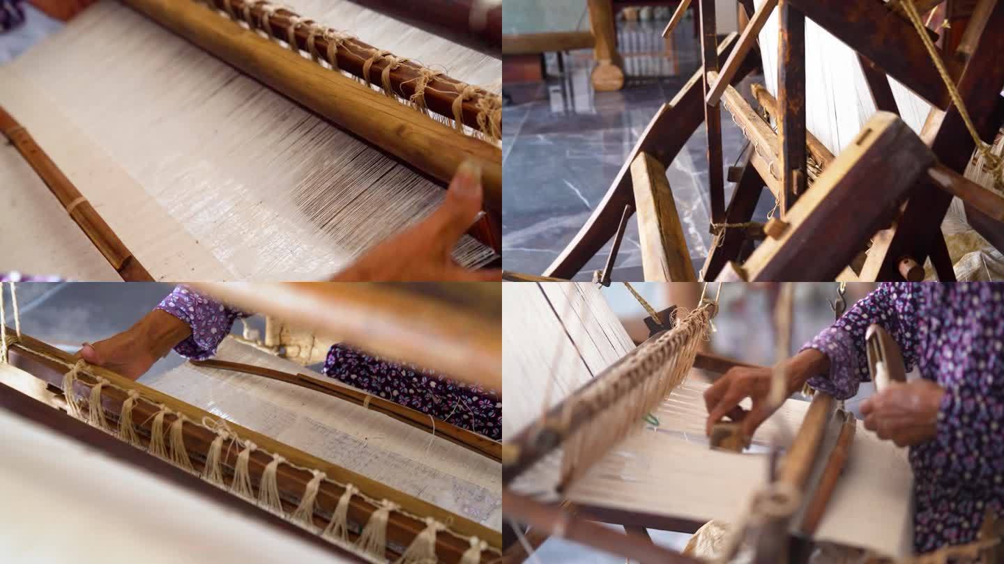 土布纺织技艺-上机纺织