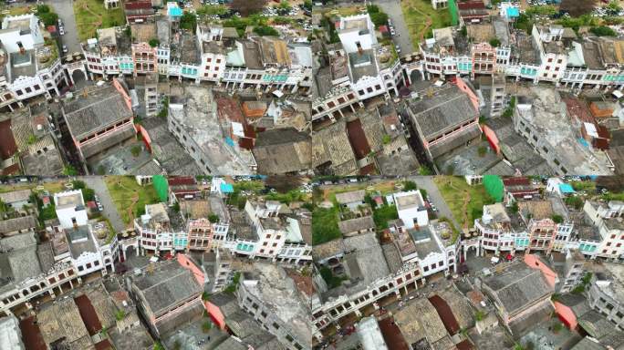 海南海口市旅游景区骑楼老街航拍4K