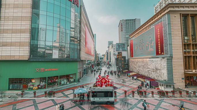 成都春熙路天桥平移延时4K