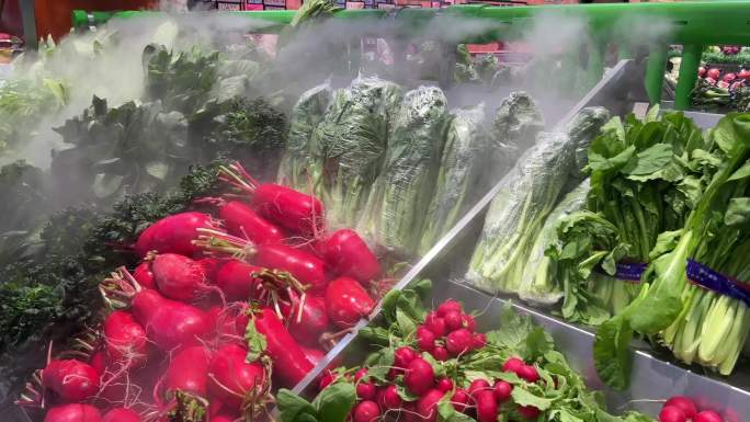 商场新鲜蔬菜 果蔬保鲜加湿器
