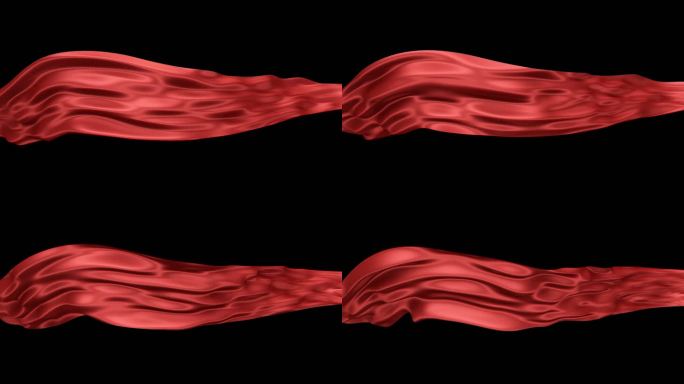 【透明通道】质感红绸飘动视频素材
