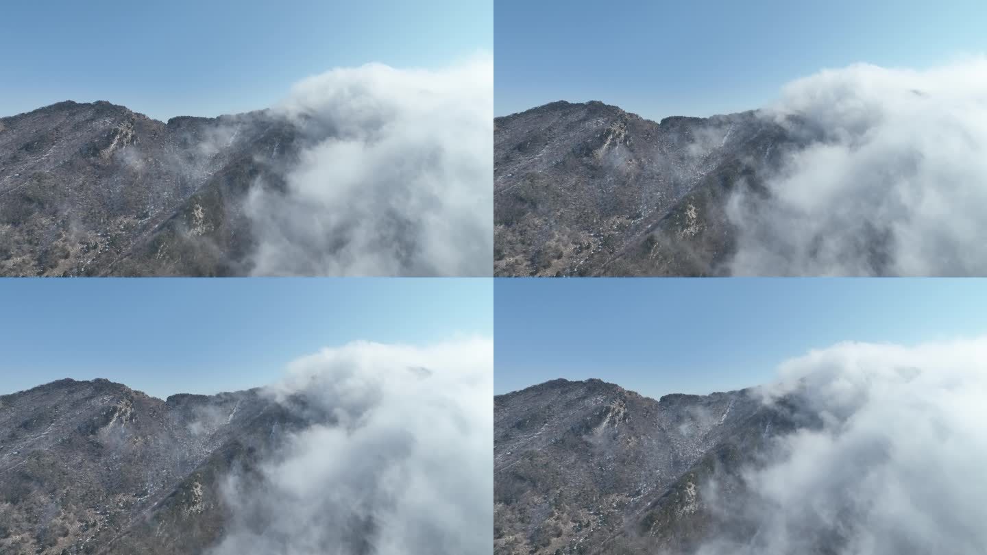秦岭山上翻滚的云海