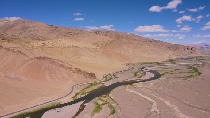 藏北公路 沿河公湿地 河流湿地