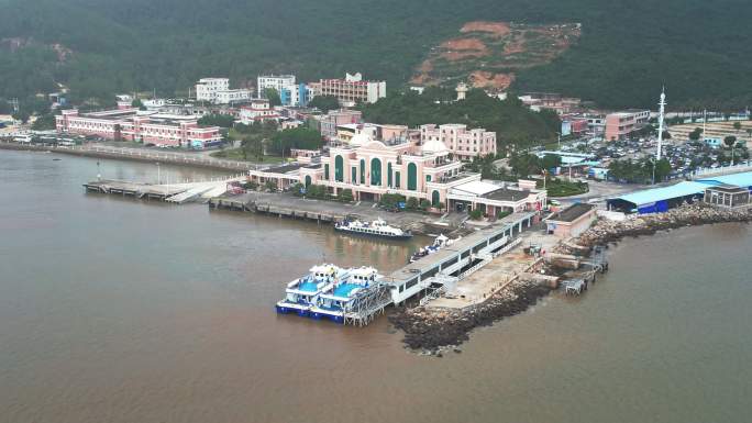 江门上下川岛客运码头航拍