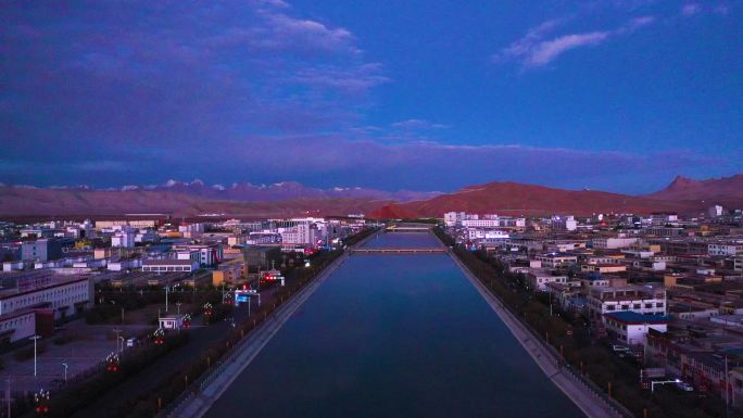 阿里城市 阿里县城 阿里地区阿里城市航拍