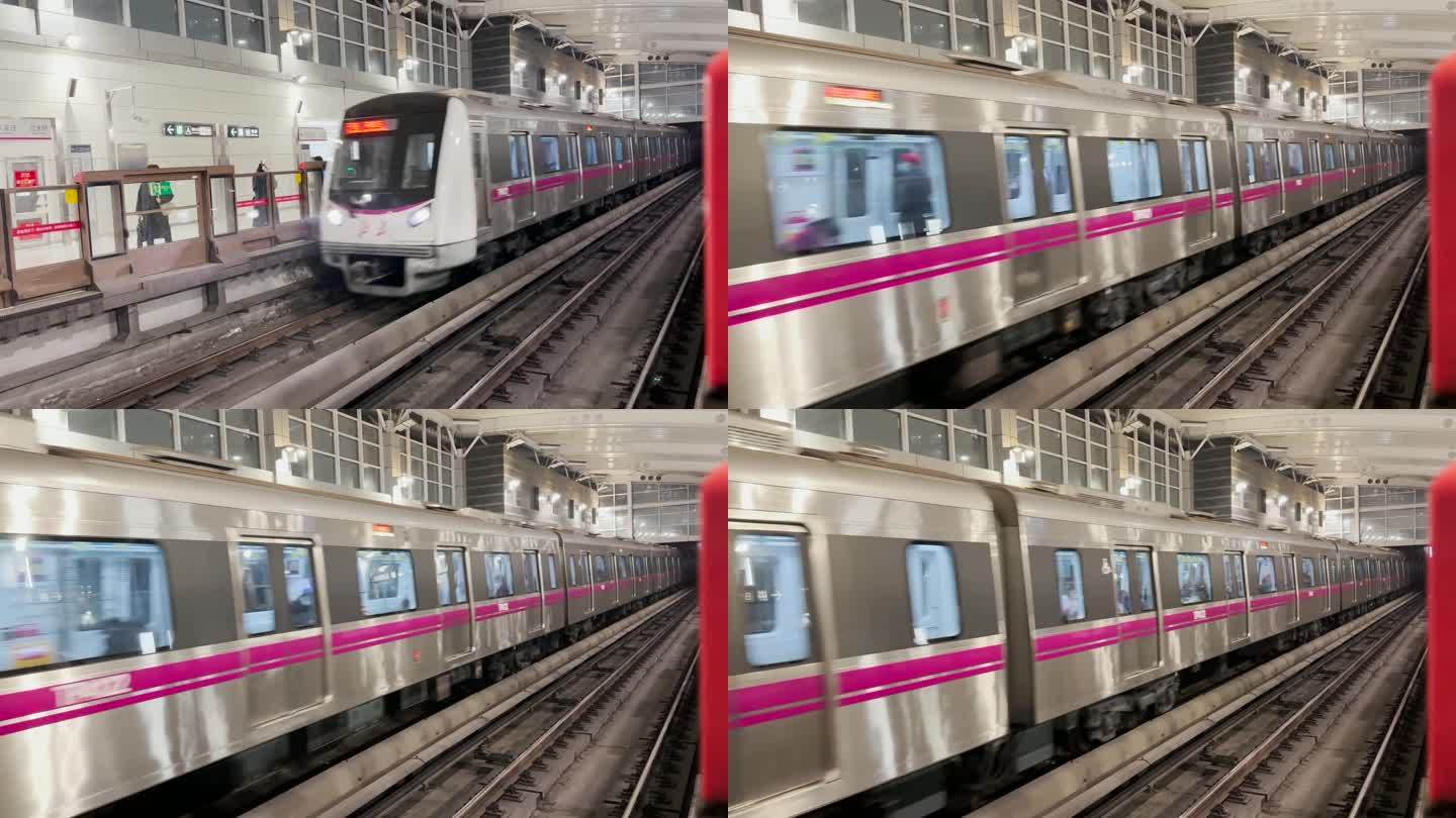 (4k原创)火车进站 地铁进站 北京地铁