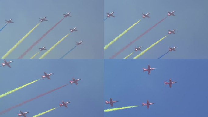 4K超稳：航展空军红鹰表演队教练8飞机