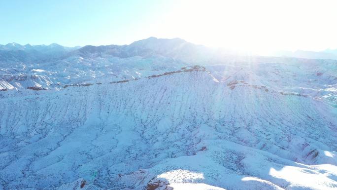 祁连山红山群山雪景航拍