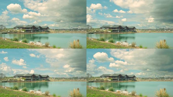 成都青龙湖湿地公园休息区延时摄影 4K