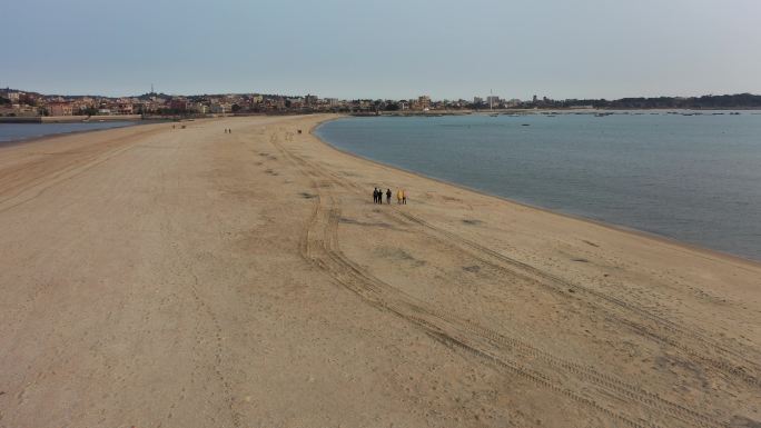 泉州海岸触角沙滩航拍视频