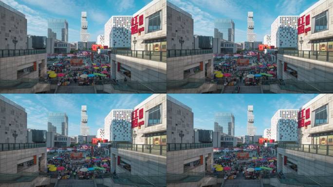 广东佛山坊塔新春集市延时摄影