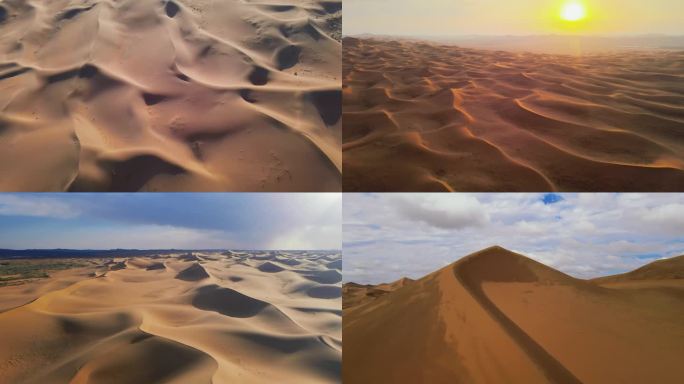 沙漠日出航拍