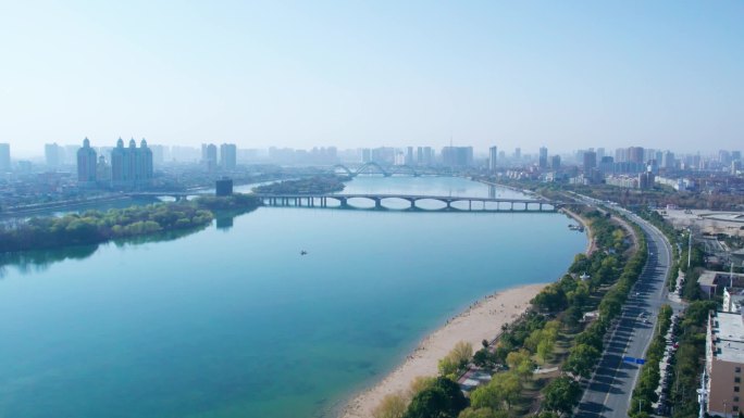 南阳城市实拍白河风景