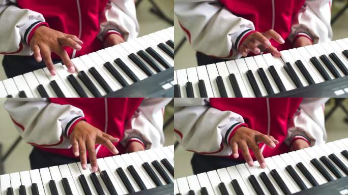 电子音乐课 西藏学生练电子琴