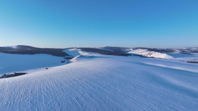 航拍东北雪域雪原雪野风光