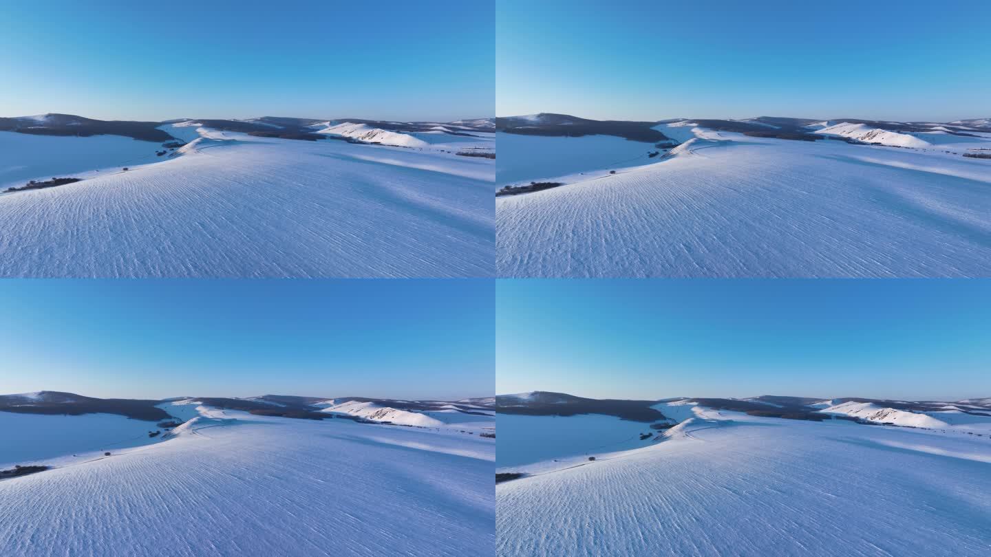 航拍东北雪域雪原雪野风光