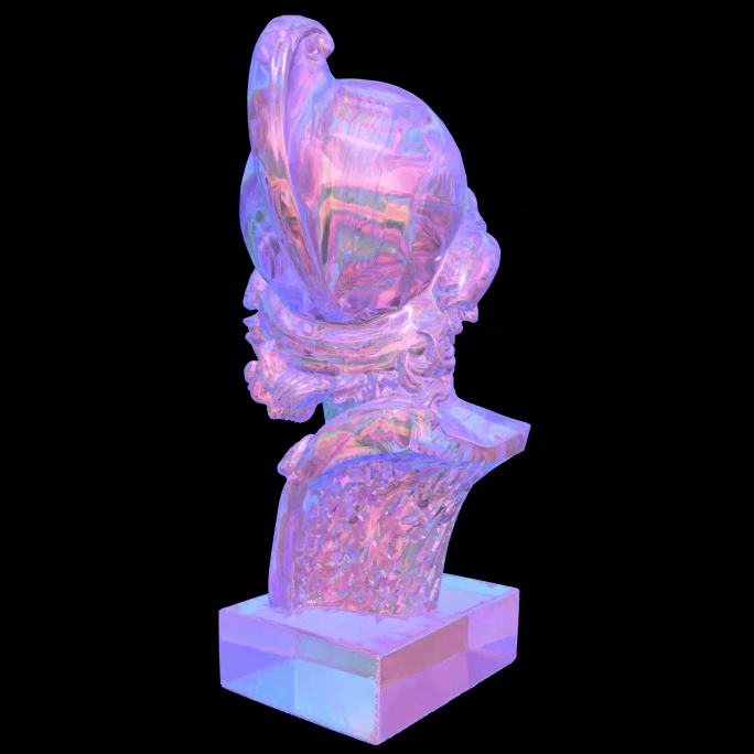 4K赛博朋克雕像雕塑 美术石膏艺术头像
