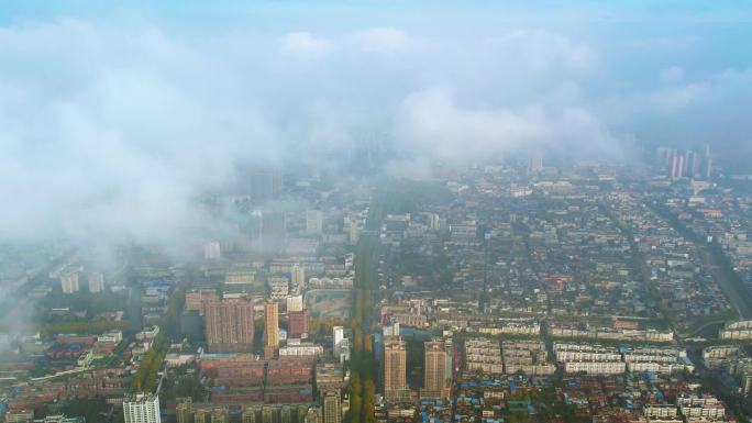 南阳城市航拍穿云摄影