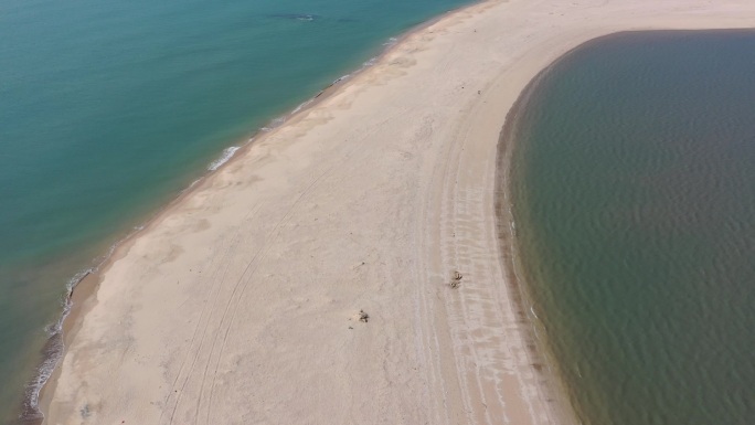 泉州海岸触角沙滩航拍视频