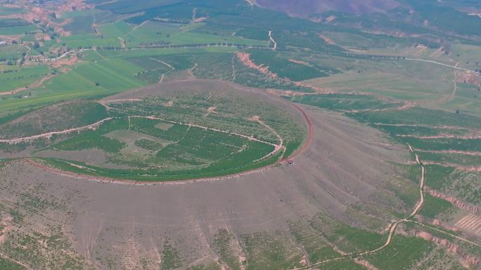 山西省大同市火山群地质公园高视角航拍风光