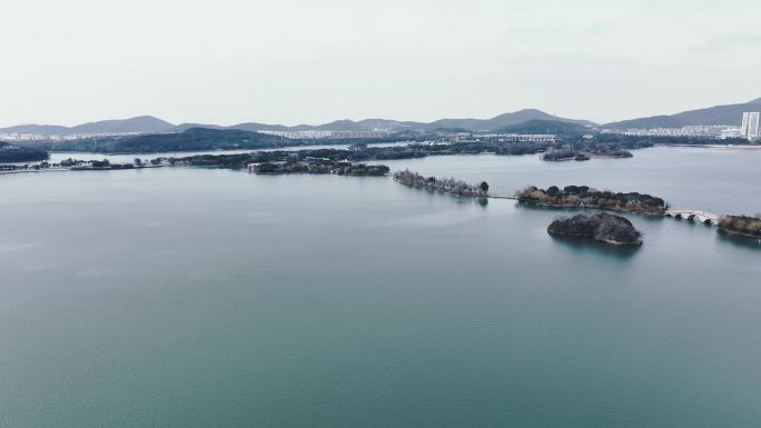 无锡蠡湖太湖城市航拍