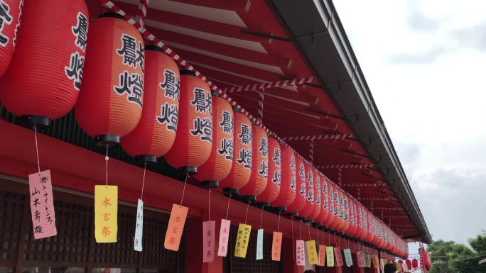 日本清水寺灯笼空镜头