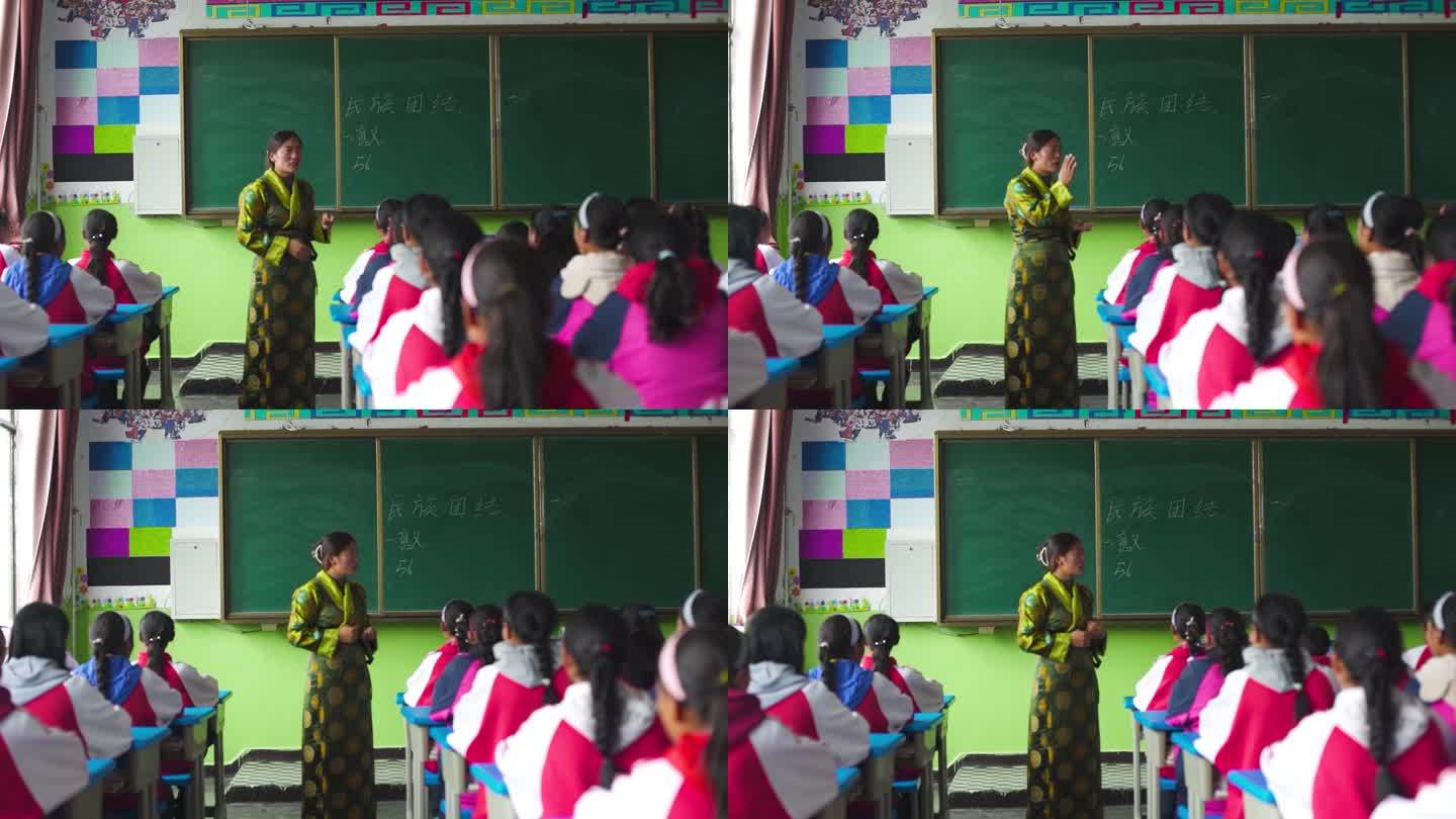 西藏高原少数民族学生 藏族儿童 藏族学生