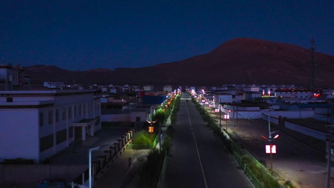 西部小镇 革吉县夜景 革吉县夜景航拍