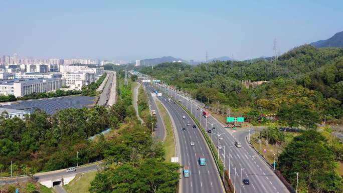 深圳坪山路段南坪快速航拍