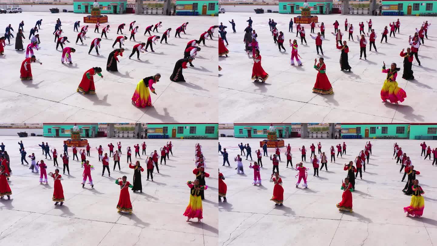 藏族学生课间舞蹈 高原小学 高原学校
