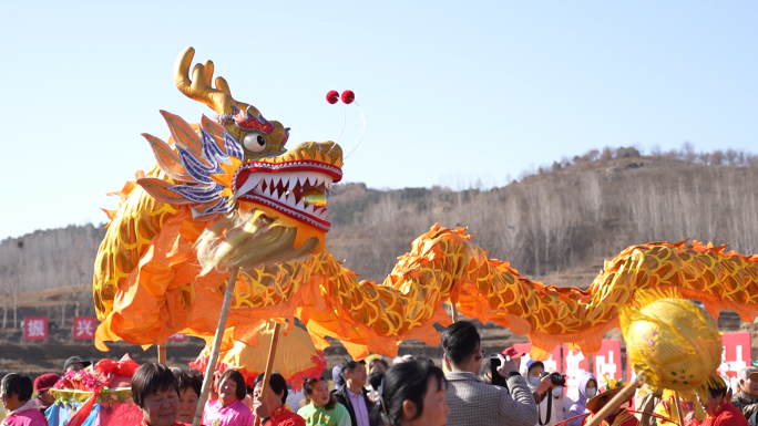 舞狮舞龙民俗活动传统活动特写