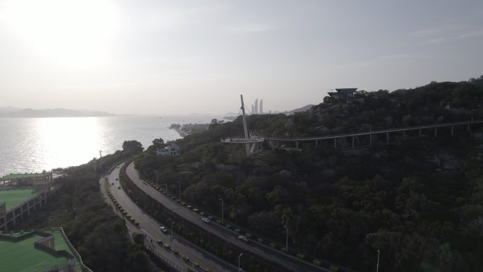 厦门 环岛路 海边 日落 山海步道盼归塔