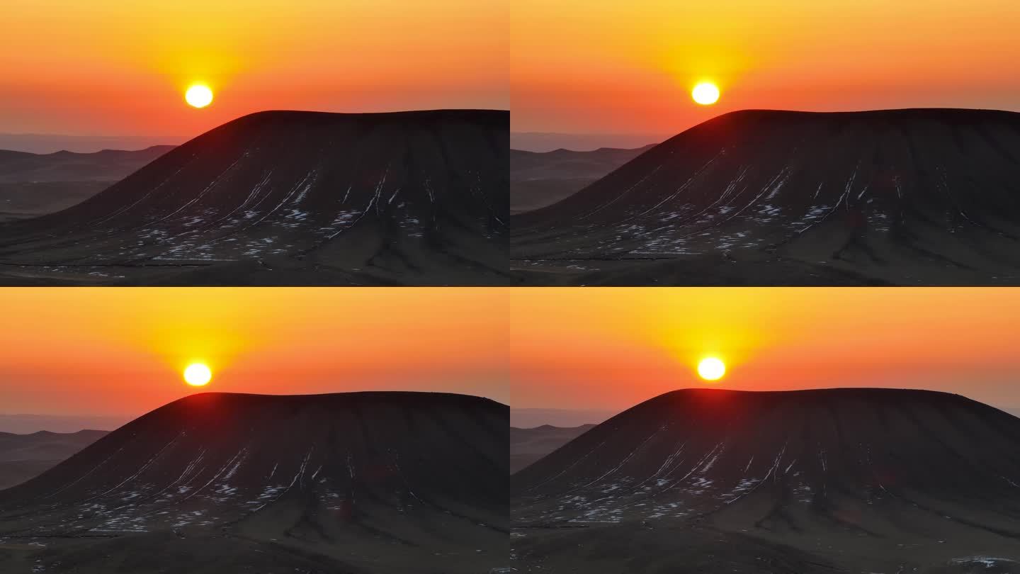 乌兰哈达火山清晨风光航拍