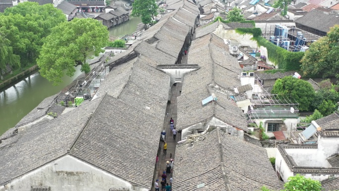 浙江乌镇景区风光航拍