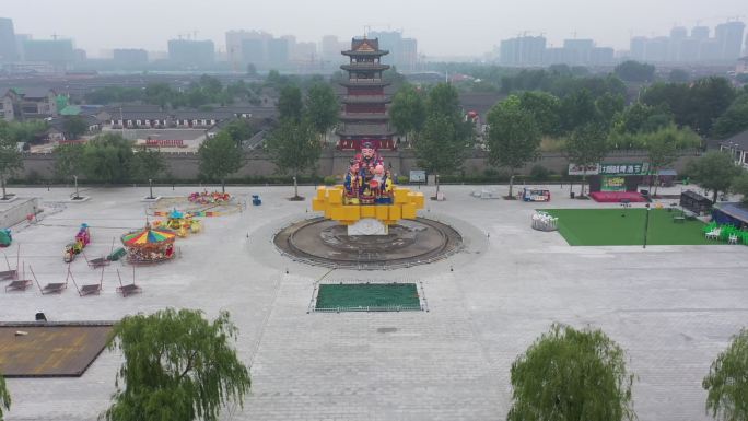 杨家埠村航拍空镜