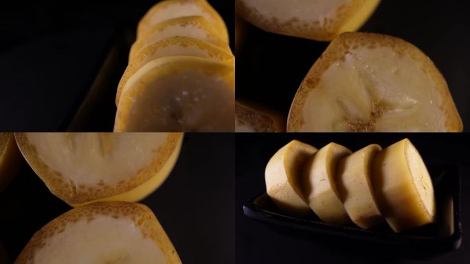 【镜头合集】水果香蕉切片果肉  (1)