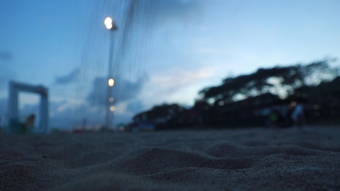 沙滩 沙子流动 时间流逝