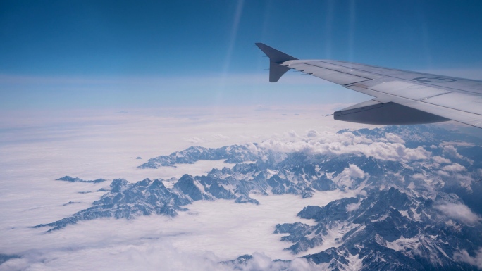 飞机上拍摄云海、雪山素材合集