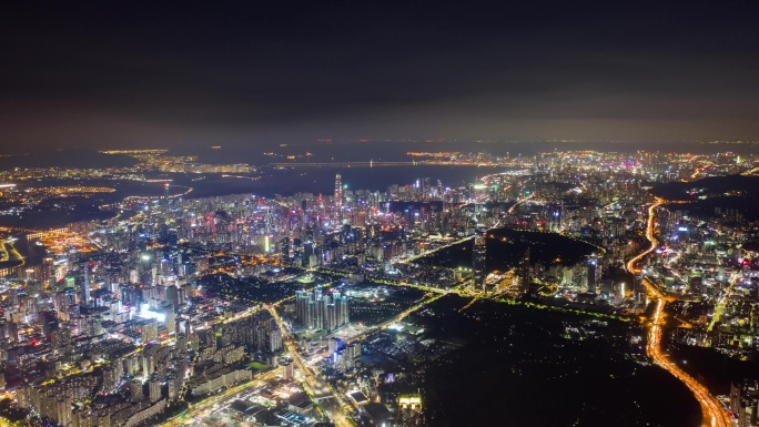 深圳CBD大全景延时 深圳夜景航拍