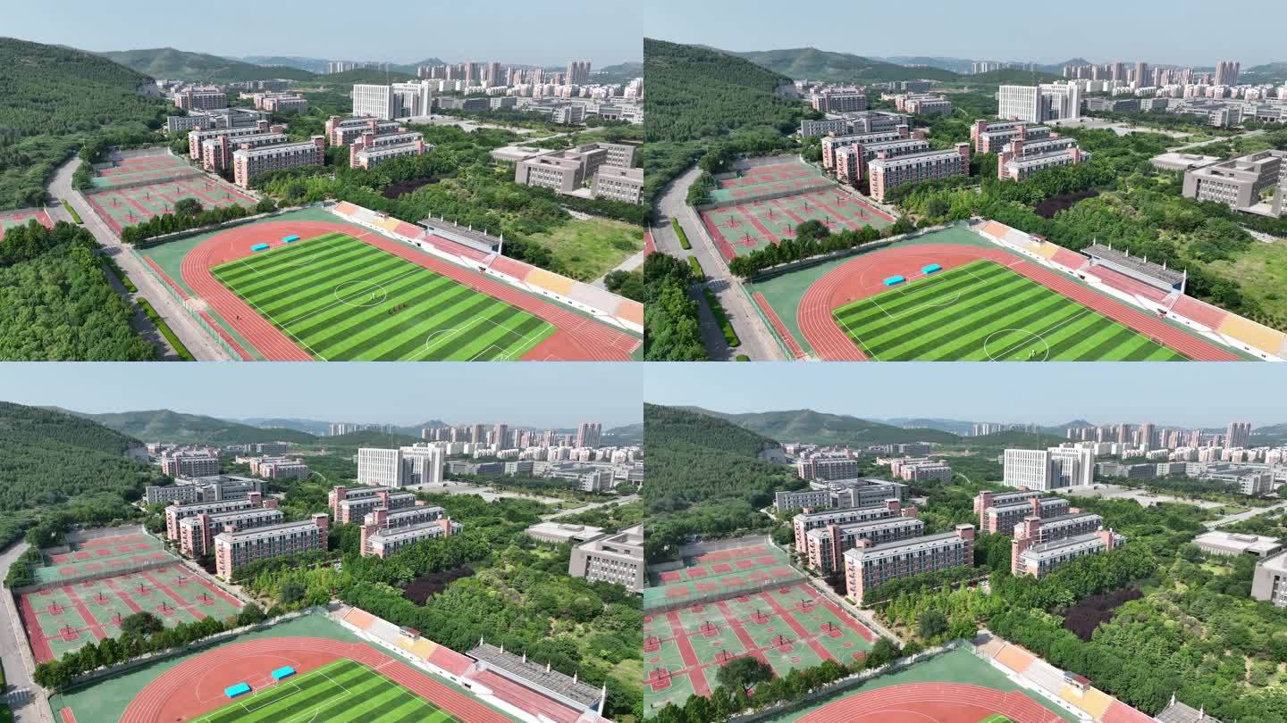 大学校园操场4K航拍