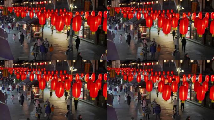 杭州河坊街 红灯笼 春节元宵节