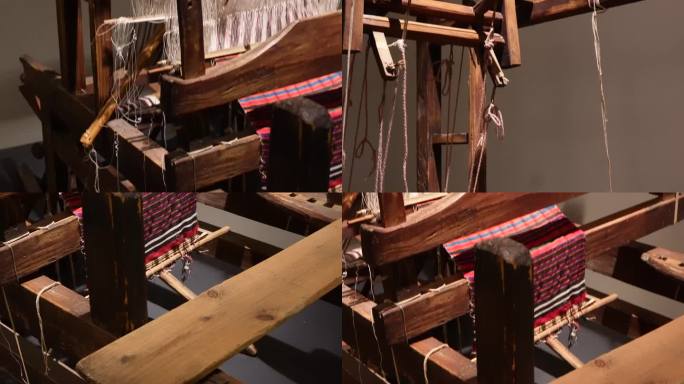 【镜头合集】老式织布机飞梭纺车纺(1)