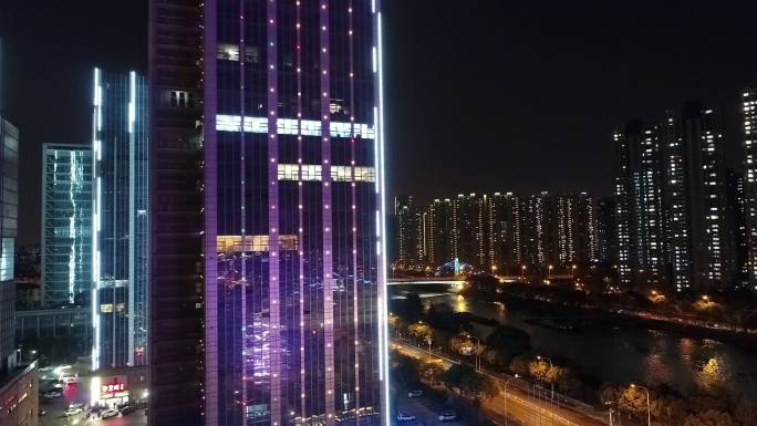 无锡金匮大桥夜景航拍