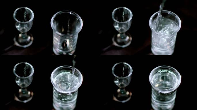 【4K】玻璃酒杯倒白酒斟酒喝酒