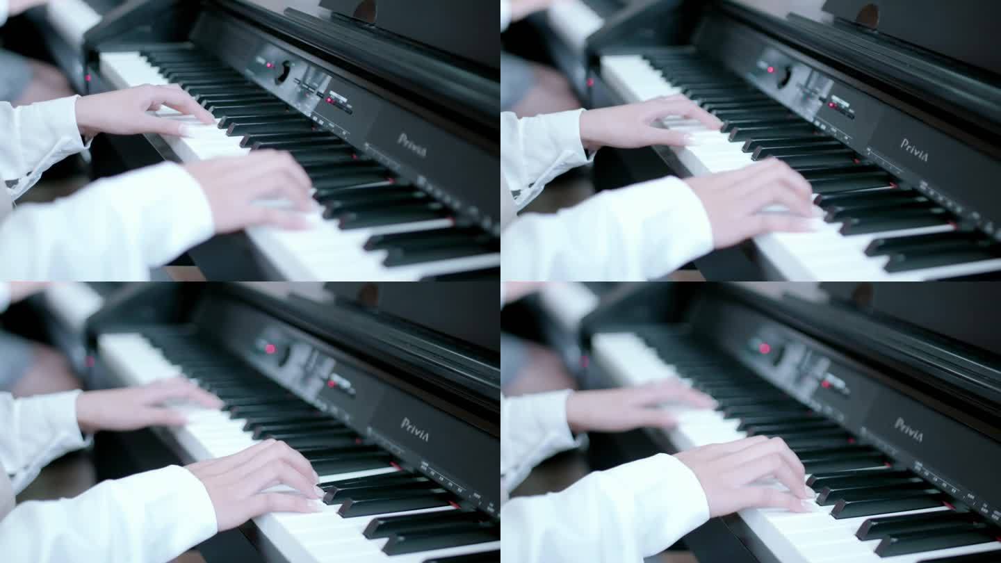 美女弹钢琴女子弹钢琴